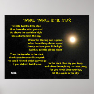 TWINKLE TWINKLE LITTLE STAR dikt Poster