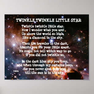 TWINKLE TWINKLE LITTLE STAR dikt Poster