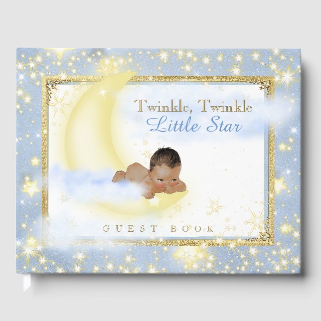 Twinkle Twinkle Little Star Etnisk Baby Gästbok (Framsida)