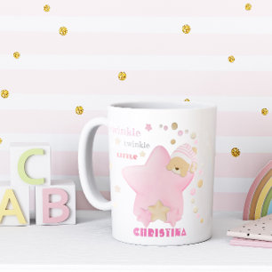 Twinkle Twinkle Little Star Flicka Nalle C Kaffemugg