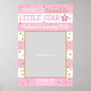Twinkle Twinkle Little Star Födelsedags Foto Rekvi Poster