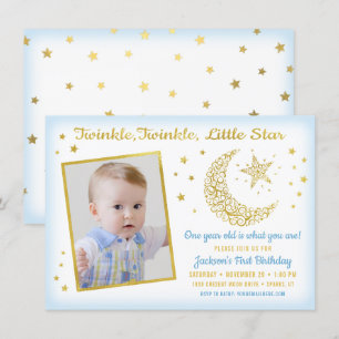 Twinkle, Twinkle, Little Star Födelsedags Pojke Fo Inbjudningar