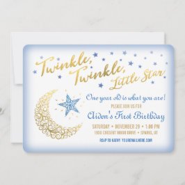 Twinkle Twinkle Little Star Födelsedagsinbjudan Inbjudningar
