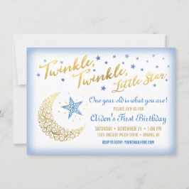 Twinkle Twinkle Little Star Födelsedagsinbjudan Inbjudningar