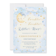Twinkle Twinkle Little Star Första Födelsedag Blå