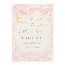 Twinkle Twinkle Little Star Första Födelsedag Rosa