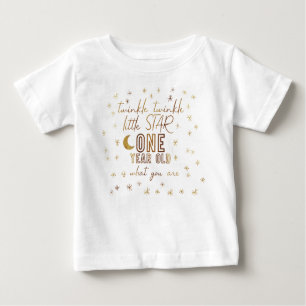 Twinkle Twinkle Little Star Första födelsedag T Shirt