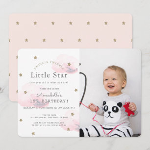 Twinkle Twinkle Little Star Foto Födelsedag Inbjudningar