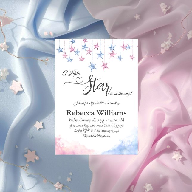 Twinkle Twinkle Little Star Gender Reveal Inbjudningar (Skapare uppladdad)