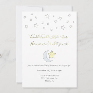 Twinkle Twinkle Little Star - Gender Reveal Invite Inbjudningar