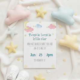 twinkle twinkle little star gender reveal invite inbjudningar