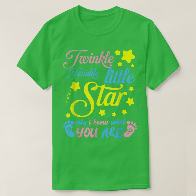 Twinkle Twinkle Little Star Gender Reveal Party Ba T Shirt (Design framsida)