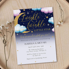 Twinkle Twinkle Little Star Gender Reveal Party Inbjudningar