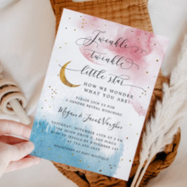 Twinkle Twinkle Little Star Gender Reveal Party Inbjudningar