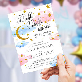 Twinkle Twinkle Little Star Gender Reveal Party Inbjudningar