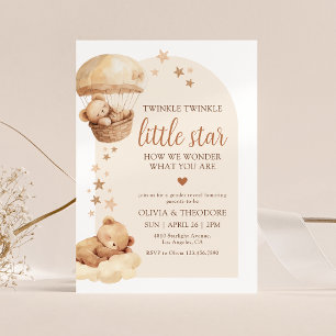 Twinkle Twinkle Little Star Gender Reveal Party Inbjudningar