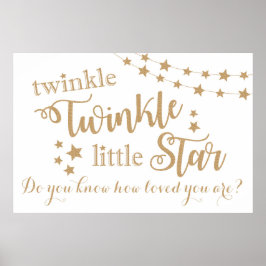 Twinkle Twinkle Little Star Guld Bakgrund Affisch