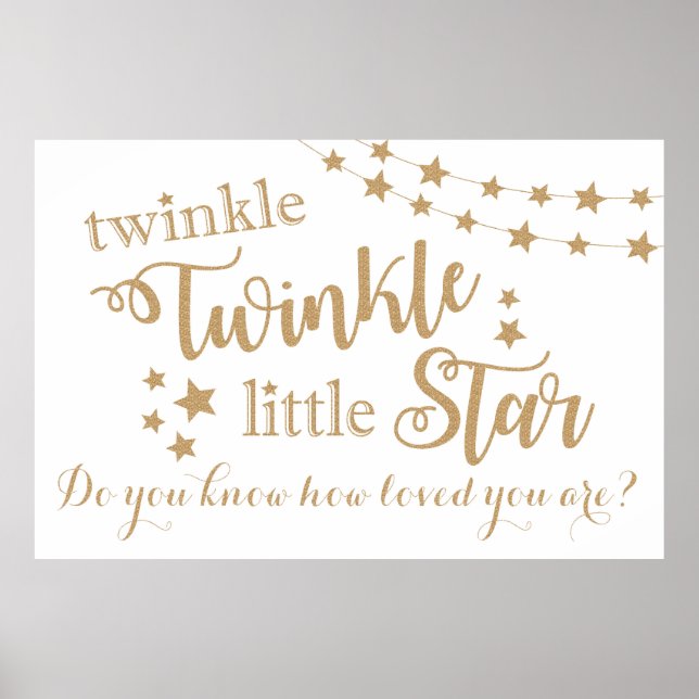 Twinkle Twinkle Little Star Guld Bakgrund Poster (Framsidan)