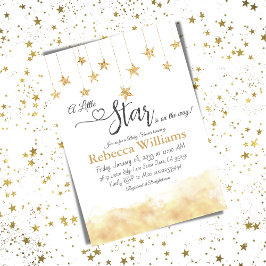 Twinkle Twinkle Little Star Guld Cloud Baby Shower Inbjudningar