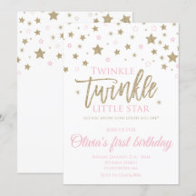 Twinkle Twinkle Little Star inbjudan till första f