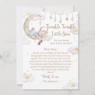 Twinkle Twinkle Little Star Kanin Baby Shower Tack Kort