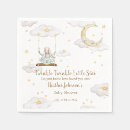 Twinkle Twinkle Little Star Kanin Bebis Bjudning Pappersservett