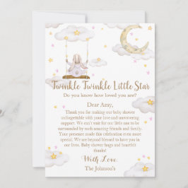 Twinkle Twinkle Little Star Kanin Bebis Shower Tack Kort