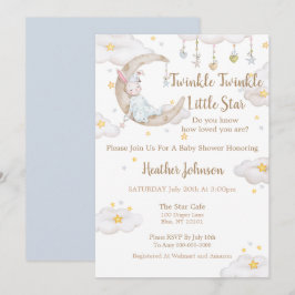 Twinkle Twinkle Little Star Kanin Bebisdopp Inbjudningar