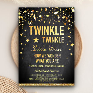 Twinkle Twinkle Little Star Könsbestämningsfest Inbjudningar