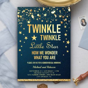 Twinkle Twinkle Little Star Könsbestämningsfest Inbjudningar