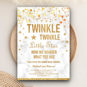 Twinkle Twinkle Little Star Könsbestämningsfest Inbjudningar