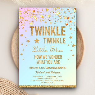 Twinkle Twinkle Little Star Könsbestämningsfest Inbjudningar