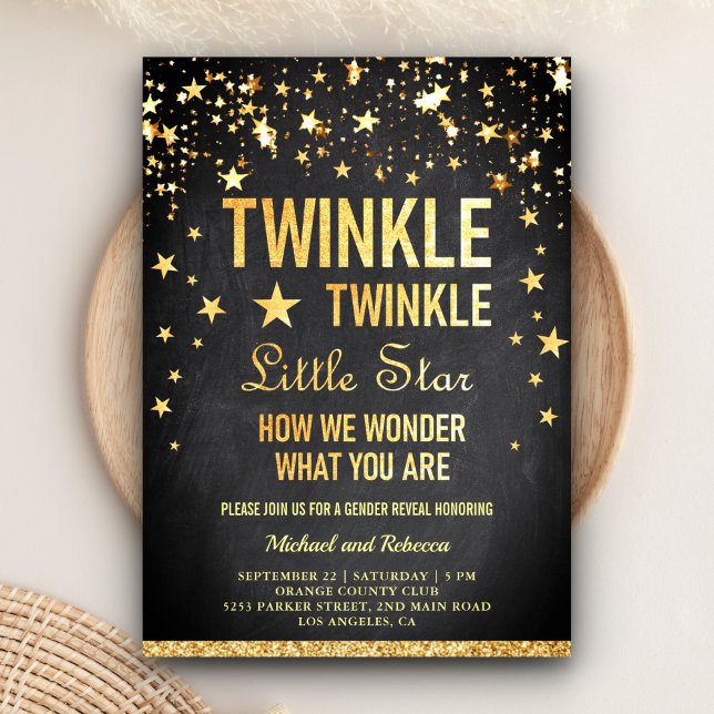 Twinkle Twinkle Little Star Könsbestämningsfest Inbjudningar (Skapare uppladdad)