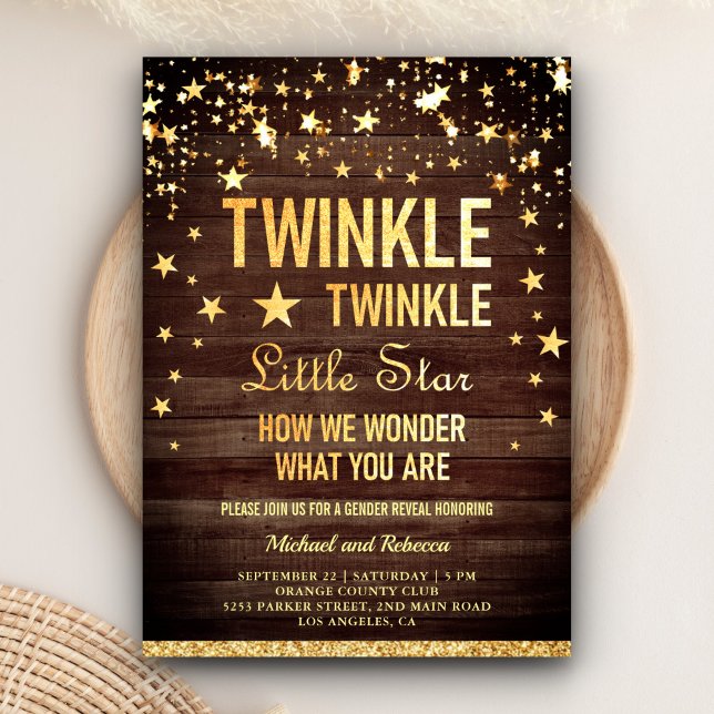 Twinkle Twinkle Little Star Könsbestämningsfest Inbjudningar (Skapare uppladdad)