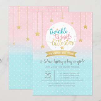 Twinkle Twinkle Little Star Könsuppenbarningstårt- Inbjudningar