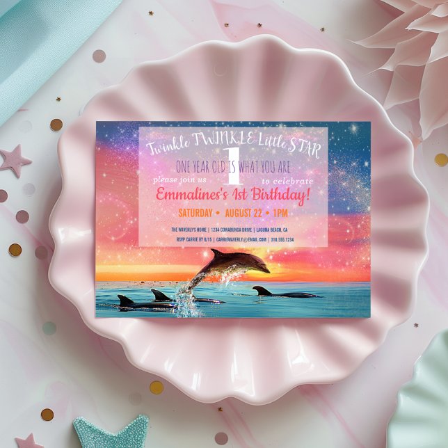 Twinkle Twinkle Little Star Magic Sea Birthday Inbjudningar (Skapare uppladdad)
