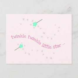 Twinkle Twinkle Little Star, Magic Wand Baby Girl Vykort