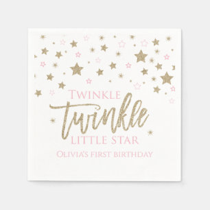 Twinkle Twinkle Little Star Napkins första födelse Pappersservett