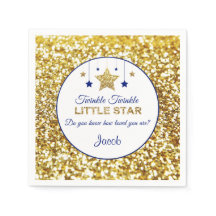 Twinkle twinkle Little star napkins navy och guld