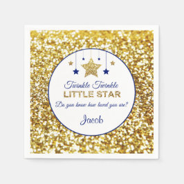 Twinkle twinkle Little star napkins navy och guld Pappersservett
