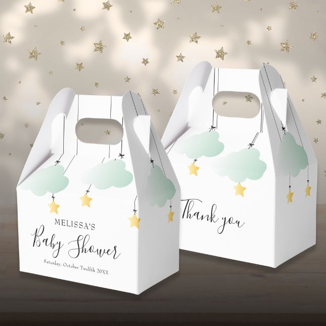 Twinkle Twinkle Little Star Neutrala Bebisbadet Presentaskar (Twinkle Twinkle Little Star Neutral Baby Shower Favor Boxes)