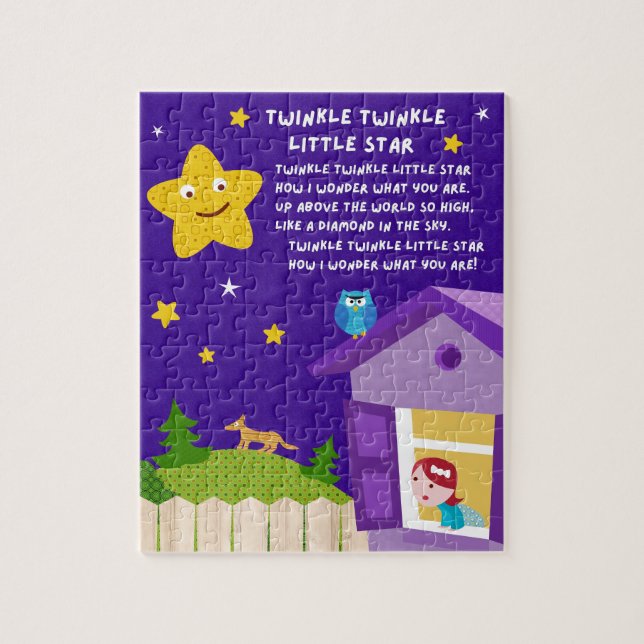 Twinkle Twinkle Little Star Nursery Rhyme Puzzle Pussel (Vertikal)