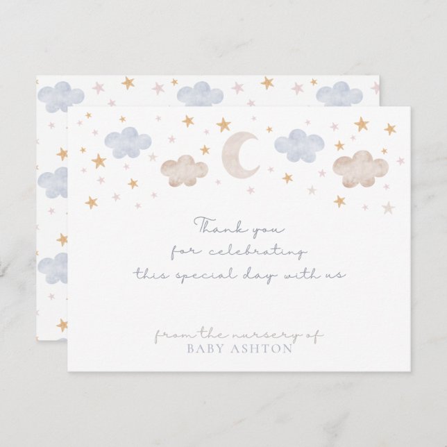 Twinkle Twinkle Little Star Nursery-tack för ditt  Inbjudningar (Fram/baksida)