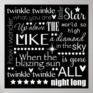 Twinkle Twinkle Little Star Ord Art Poster