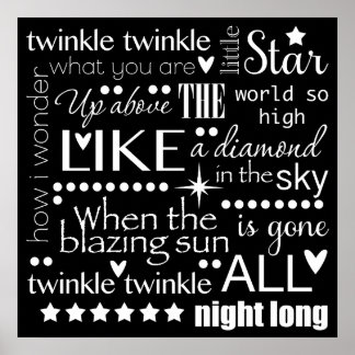 Twinkle Twinkle Little Star Ord Art Poster