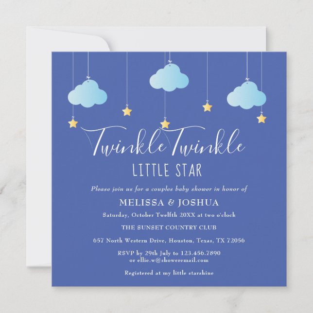 Twinkle Twinkle Little Star Par Babykalas Inbjudningar (Framsida)
