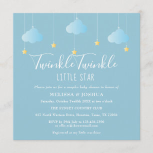 Twinkle Twinkle Little Star Parbabykalas för par Inbjudningar