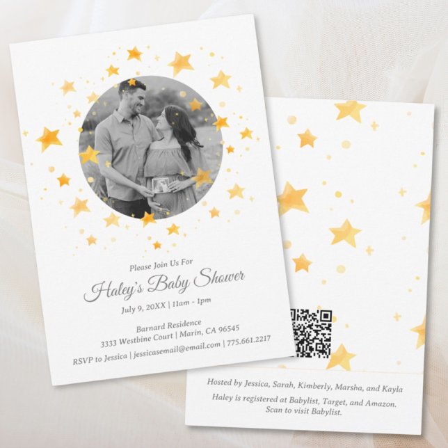 Twinkle Twinkle Little Star Photo Baby Shower Inbjudningar (Twinkle Twinkle Little Star Photo Baby Shower Invitation
)