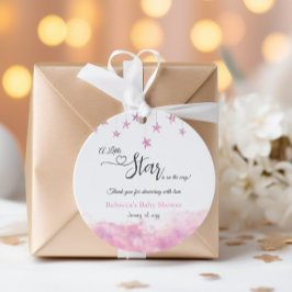 Twinkle Twinkle Little Star Pink Girl Baby Shower Gåvor Etiketter