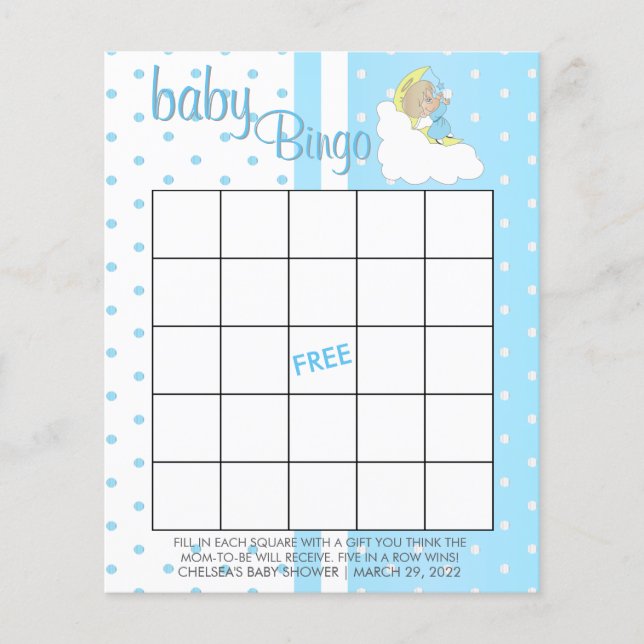 Twinkle, Twinkle Little Star - Pojke - Bingo Flygblad (Framsidan)